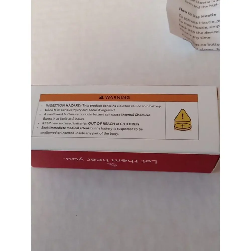 NIB Hootie Personal Safety Alarm for Women, Men, & Kids - Keychain Alarm- RED